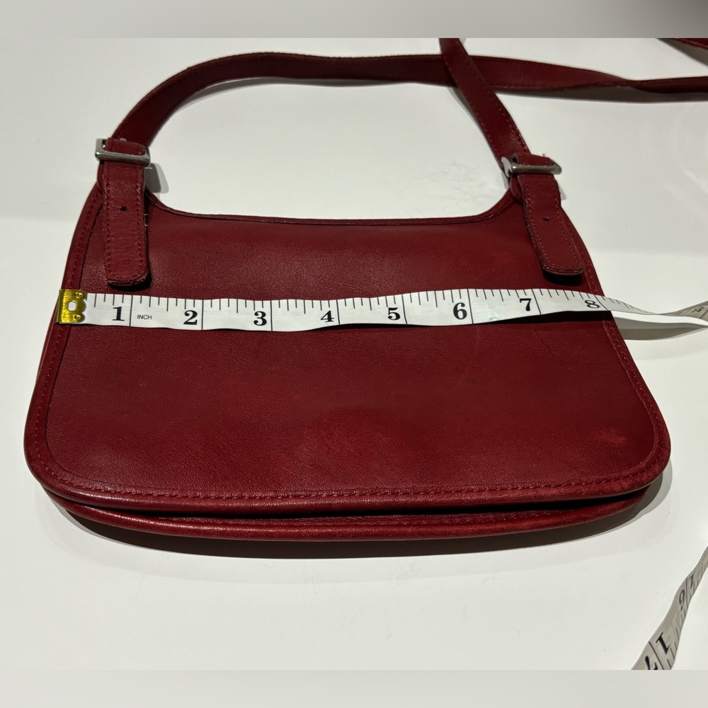 Rare Vintage Coach Red “Hippie Flap” Leather Bag - Picture 15 of 16